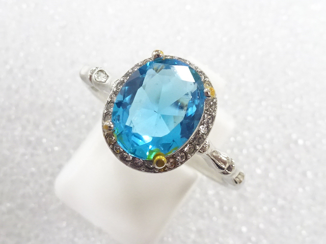 JAPANESE KIMONO / ANTIQUE COLORED STONE RING (SIZE 21.5)